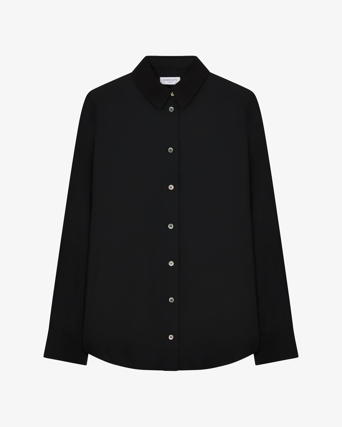 Classic Shirt with Georgette Trim - Black