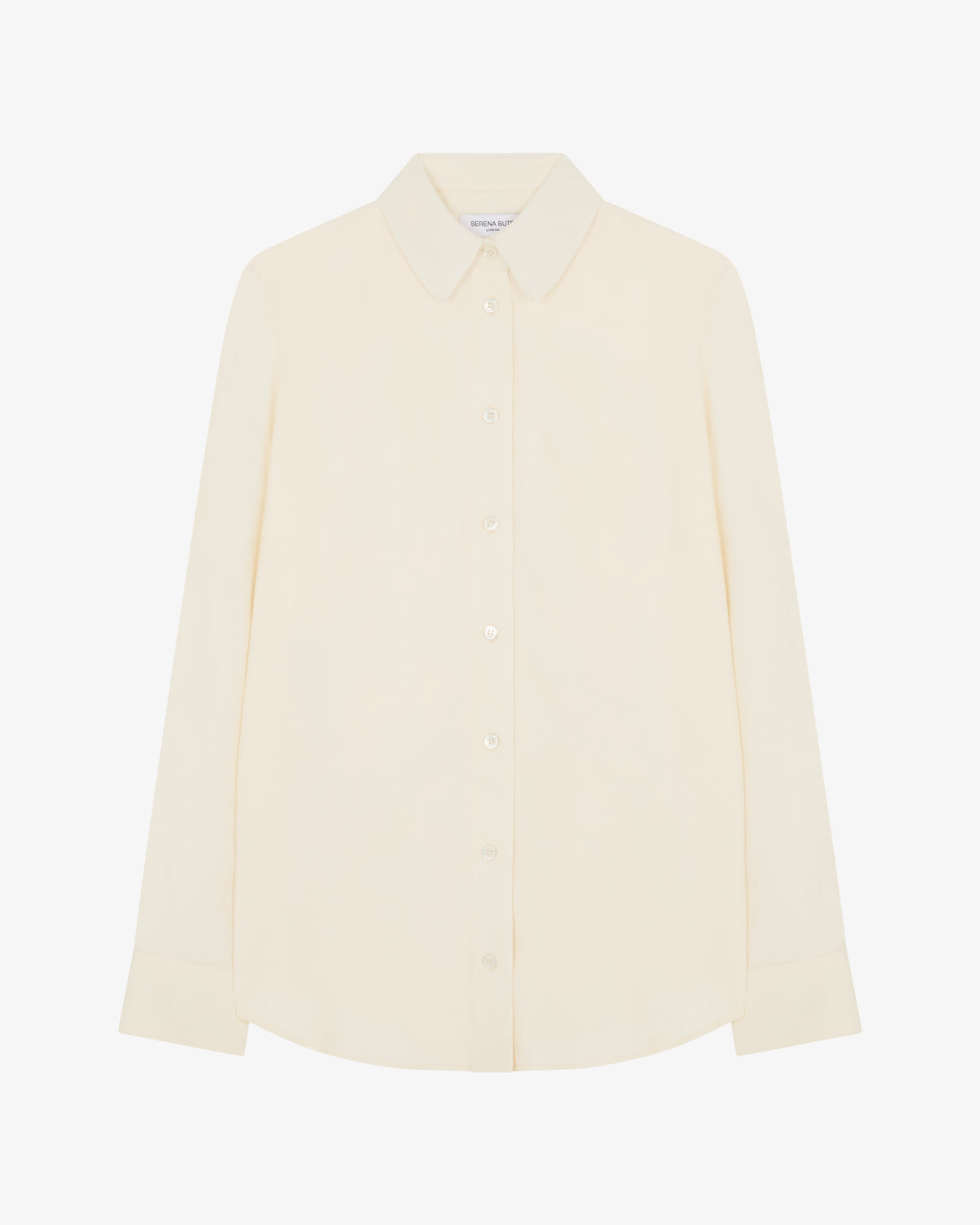 Classic Shirt with Georgette Trim - Cream