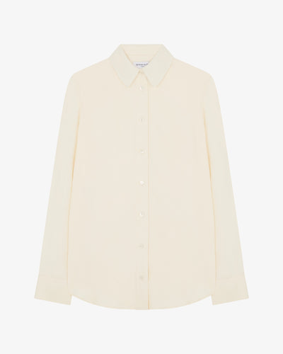 Classic Shirt with Georgette Trim - Cream SERENA BUTE