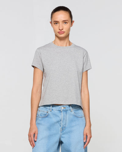 Classic Cotton Short Sleeve T-Shirt - Grey SERENA BUTE