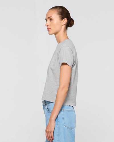 Classic Cotton Short Sleeve T-Shirt - Grey SERENA BUTE