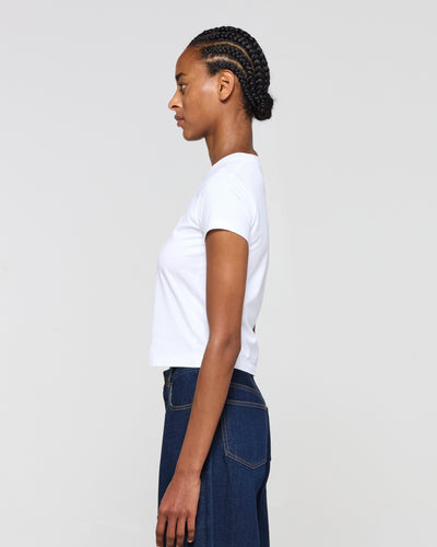 Classic Cotton Short Sleeve T-Shirt - White SERENA BUTE