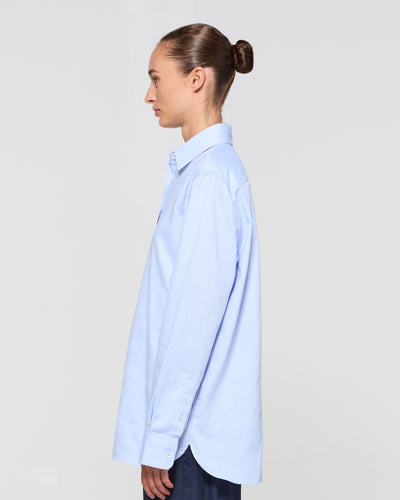 Cotton Boyfriend Shirt - Pale Blue SERENA BUTE