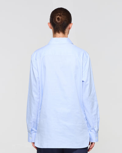 Cotton Boyfriend Shirt - Pale Blue SERENA BUTE