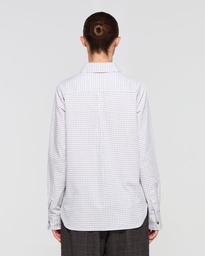 Cotton Check Shirt - Brown and Navy SERENA BUTE