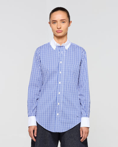 Cotton Johnny Shirt - Blue Check SERENA BUTE