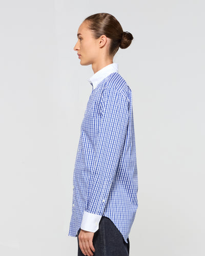 Cotton Johnny Shirt - Blue Check SERENA BUTE