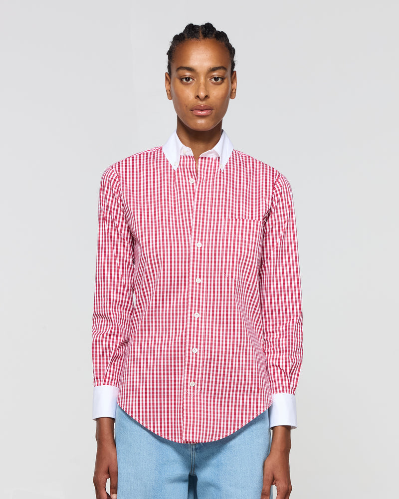 Cotton Johnny Shirt - Red Check SERENA BUTE