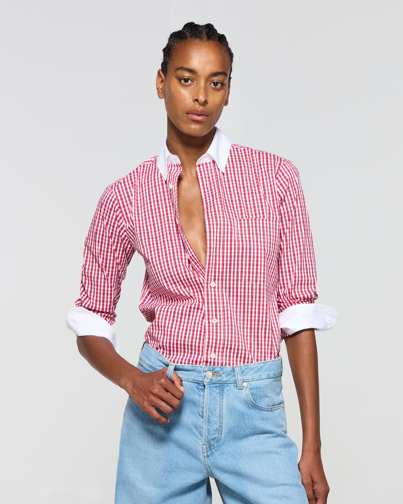 Cotton Johnny Shirt - Red Check SERENA BUTE