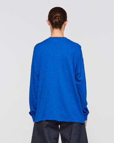 Cotton Long Sleeve T-Shirt - Lapis Blue SERENA BUTE