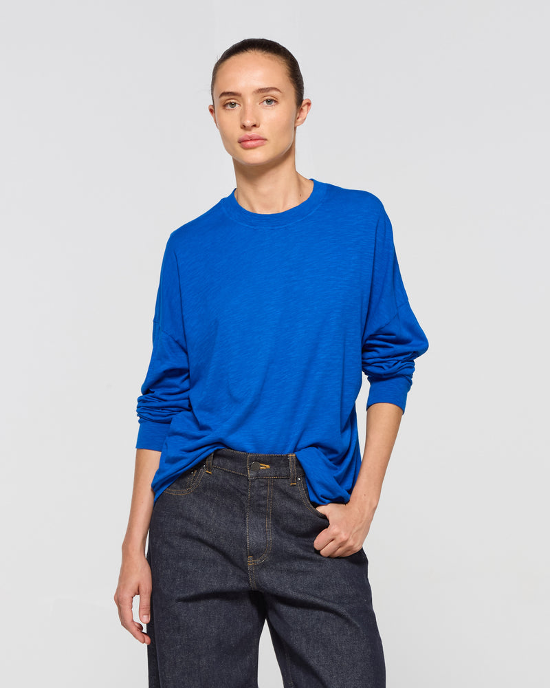 Cotton Long Sleeve T-Shirt - Lapis Blue picture #3