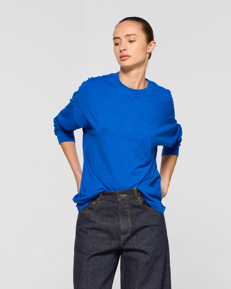 Cotton Long Sleeve T-Shirt - Lapis Blue picture #2