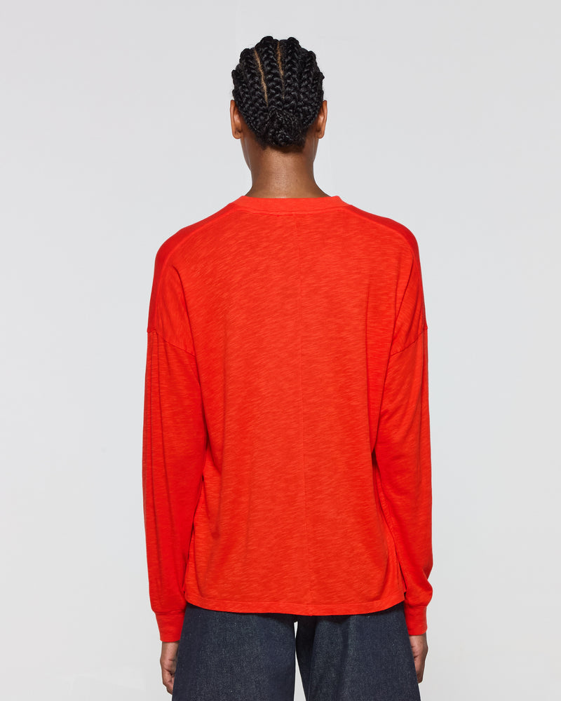 Cotton Long Sleeve T-Shirt - Red SERENA BUTE