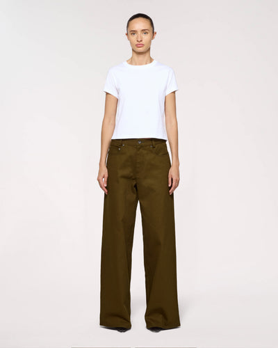 Cotton Loose Fit Trouser - Khaki SERENA BUTE