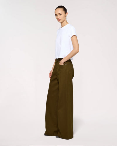 Cotton Loose Fit Trouser - Khaki SERENA BUTE