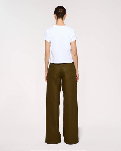 Cotton Loose Fit Trouser - Khaki SERENA BUTE
