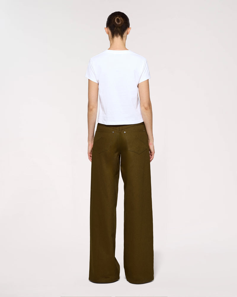Cotton Loose Fit Trouser - Khaki SERENA BUTE