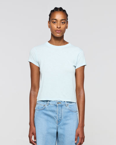 Cotton Short Sleeve T-Shirt - Pale Blue SERENA BUTE