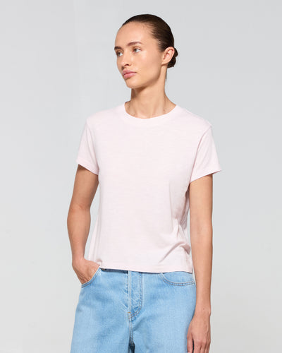Cotton Short Sleeve T-Shirt - Pale Pink SERENA BUTE