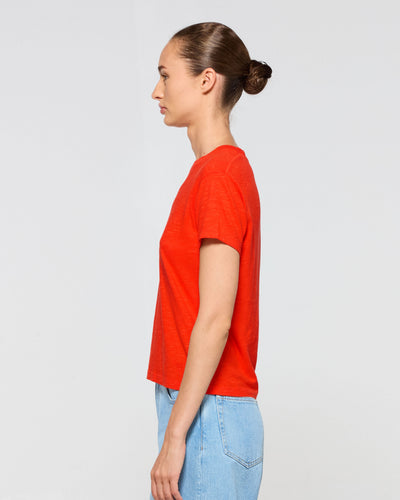 Cotton Short Sleeve T-Shirt - Red SERENA BUTE