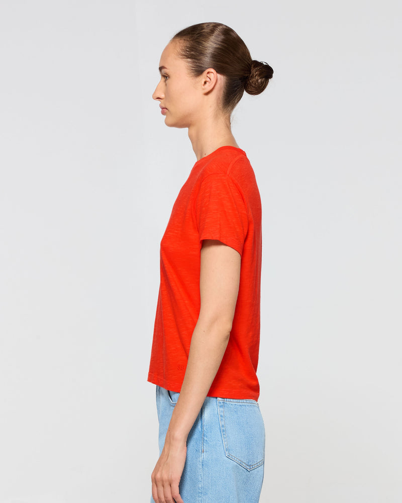 Cotton Short Sleeve T-Shirt - Red picture #4