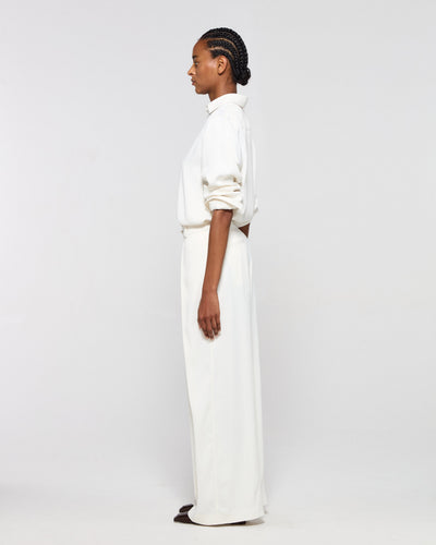 Cross Pleat Trouser - Ecru SERENA BUTE