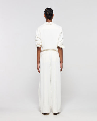 Cross Pleat Trouser - Ecru SERENA BUTE
