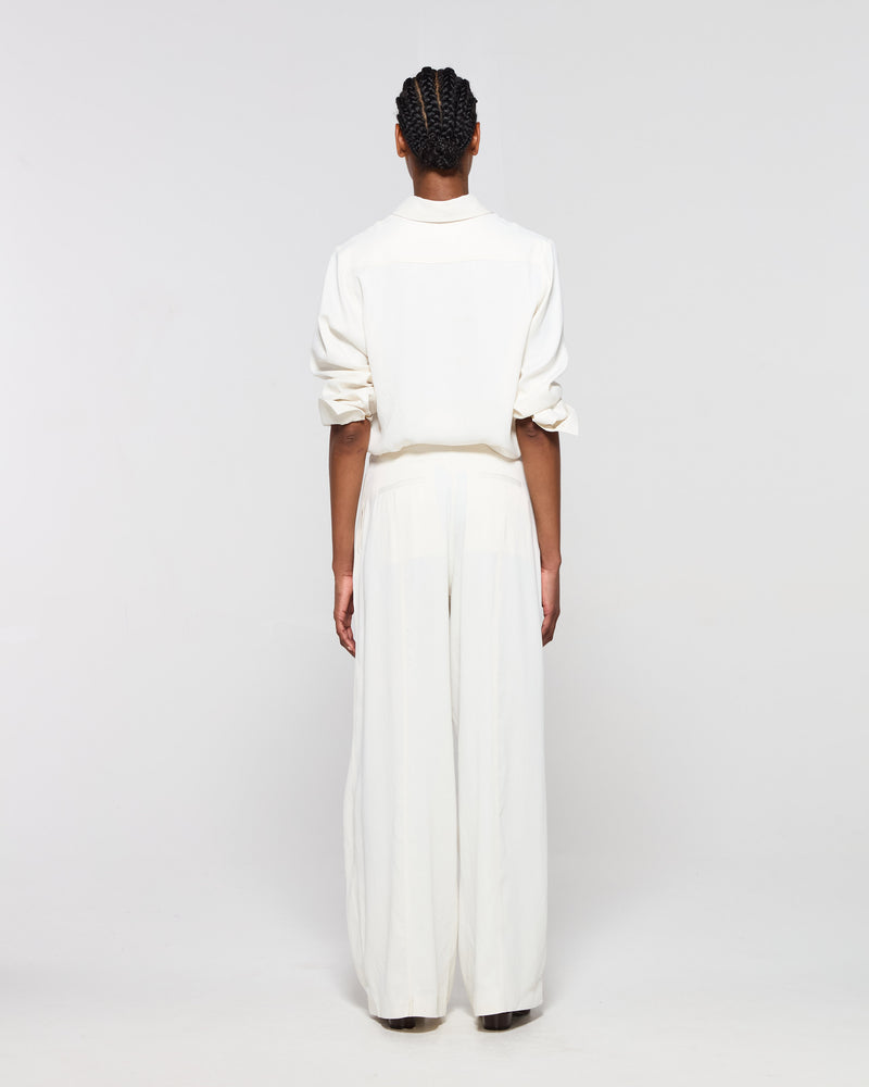 Cross Pleat Trouser - Ecru picture #4