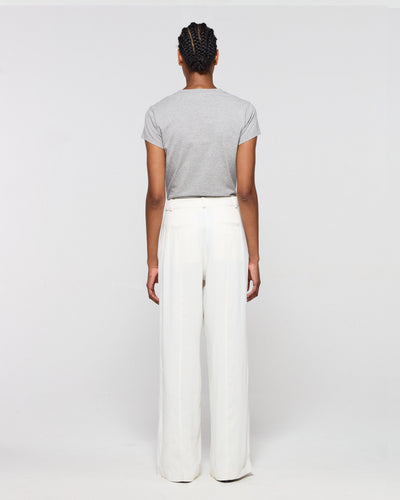 Cross Pleat Trouser - Ecru SERENA BUTE