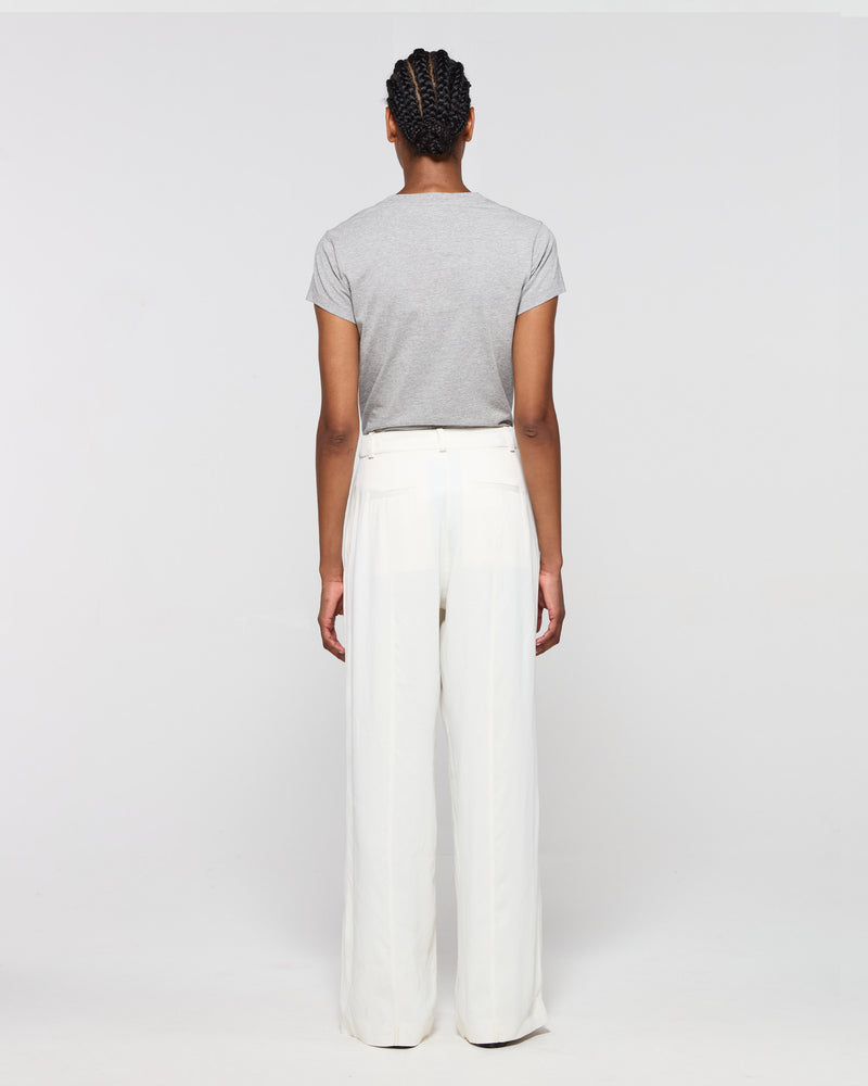 Cross Pleat Trouser - Ecru SERENA BUTE