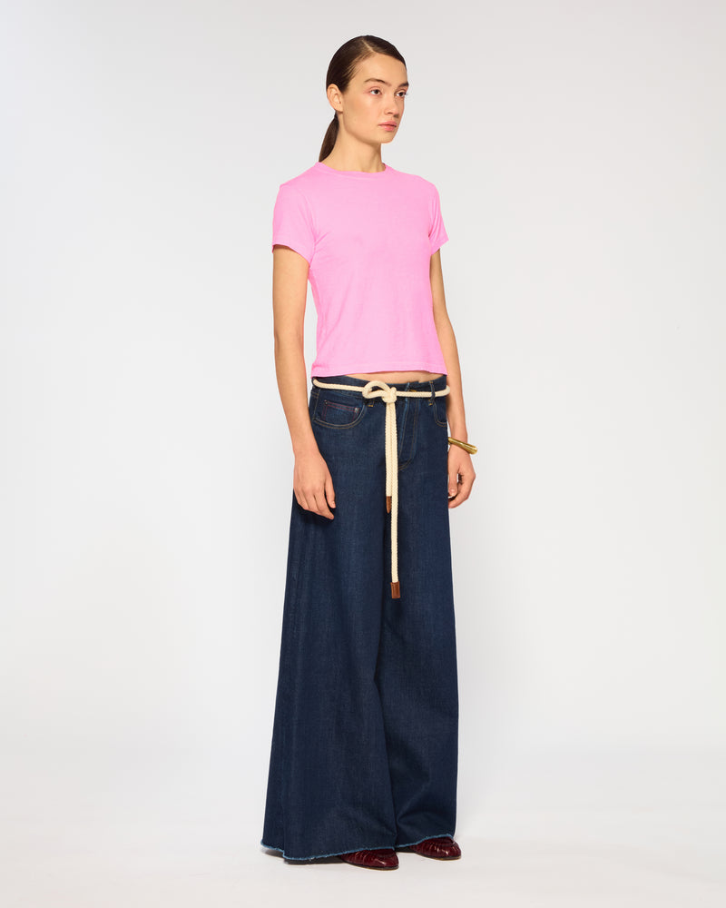 Wide Leg Denim Jeans - Dark Blue picture #3