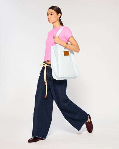Denim Tote Bag - Light Blue SERENA BUTE