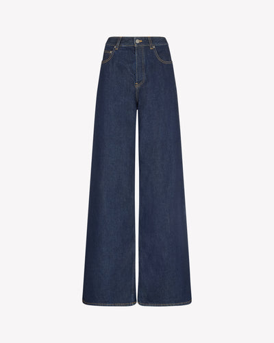 Denim Loose Fit Jeans - Dark Blue SERENA BUTE