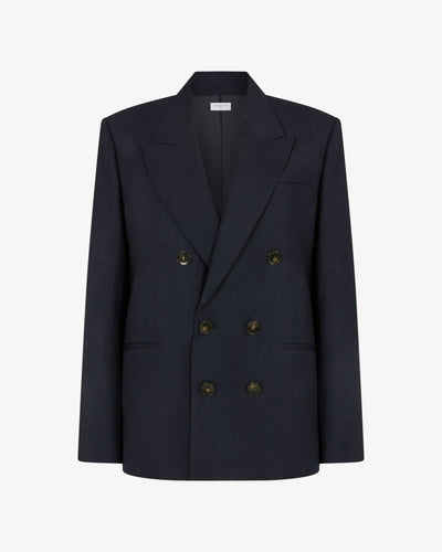 Double Breasted Blazer - Navy Blue SERENA BUTE