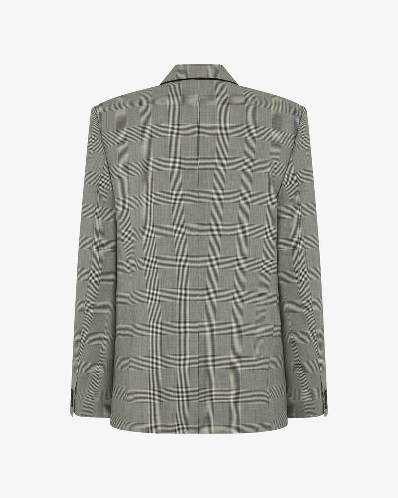 Wool Double Breasted Blazer - Prince of Wales Check SERENA BUTE
