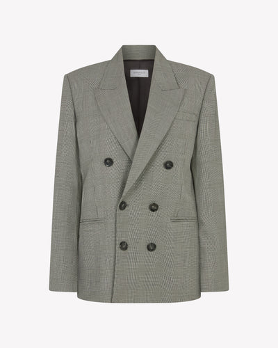 Double Breasted Blazer - Prince of Wales Check SERENA BUTE