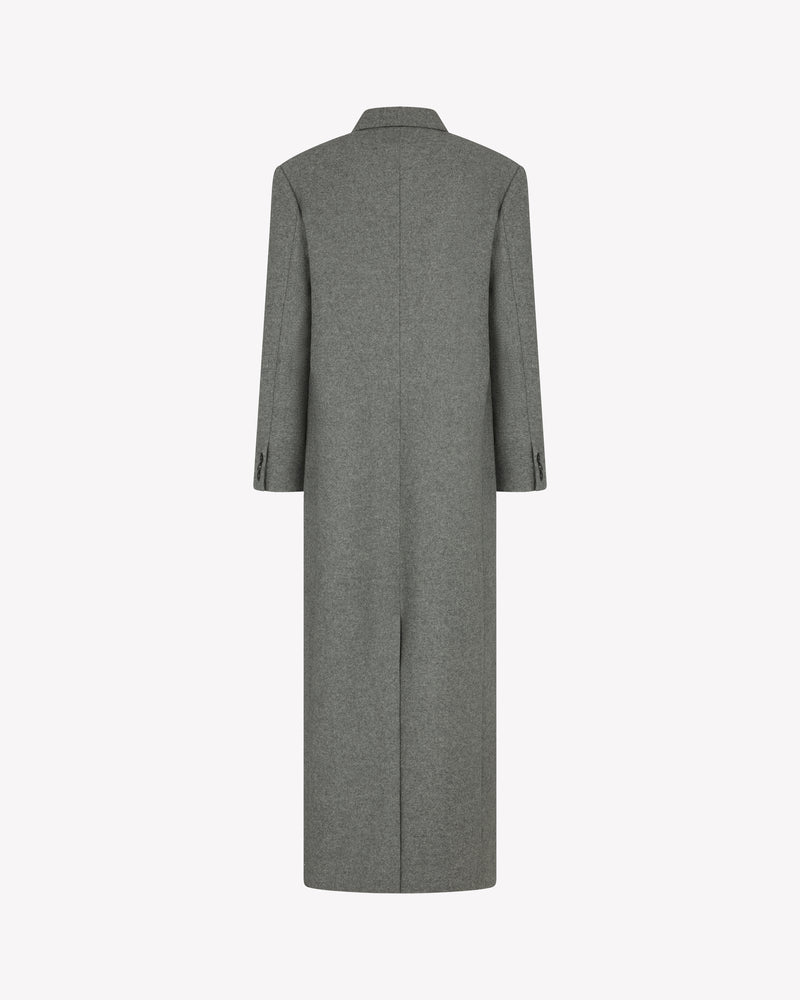 Merino Wool Double Breasted Coat - Light Grey SERENA BUTE