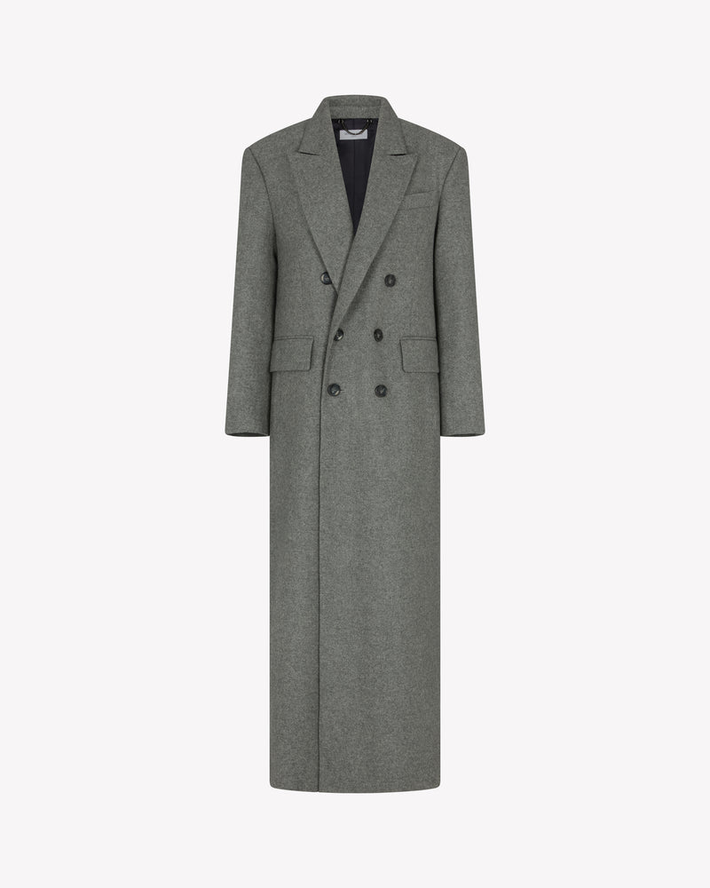 Double Breasted Coat - Light Grey Wool picture #2