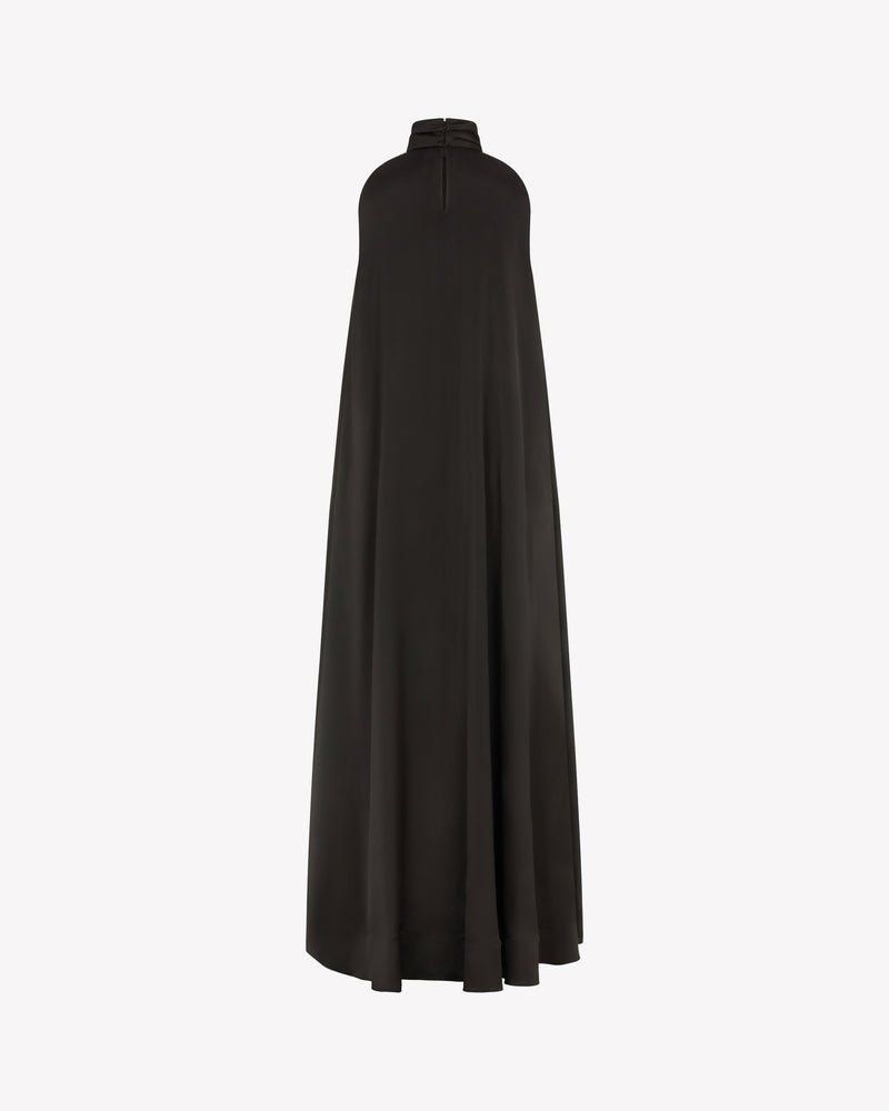 Draped Full Length Dress - Black picture #2