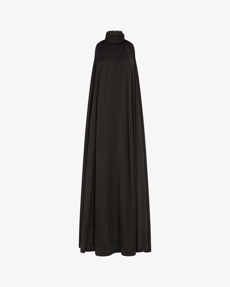 Draped Full Length Dress - Black picture #2