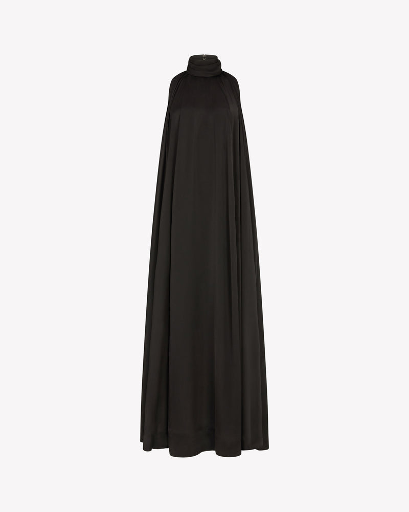 Draped Full Length Dress - Black picture #3
