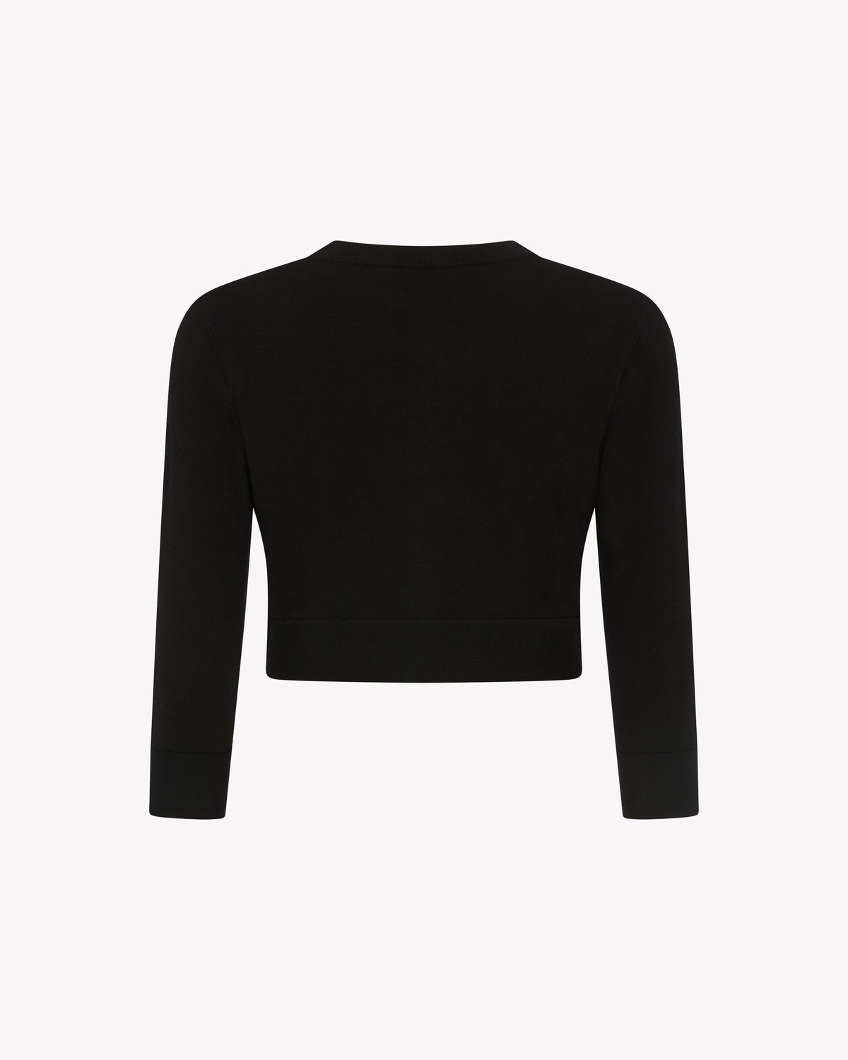 Fitted Cropped Cardigan - Black
