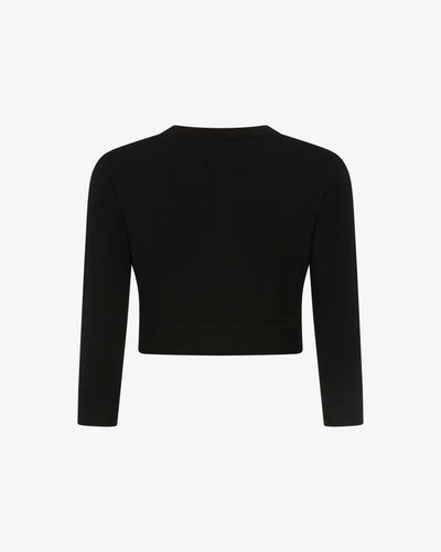 Fitted Cropped Cardigan - Black SERENA BUTE