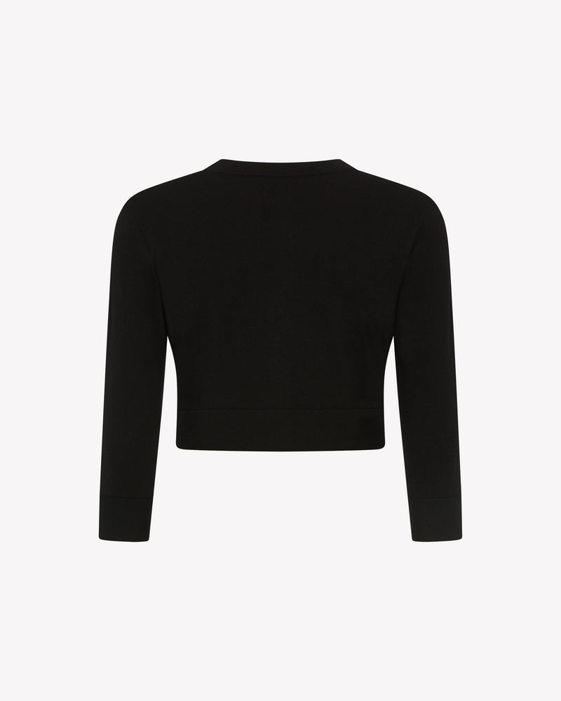 Fitted Cropped Cardigan - Black picture #4