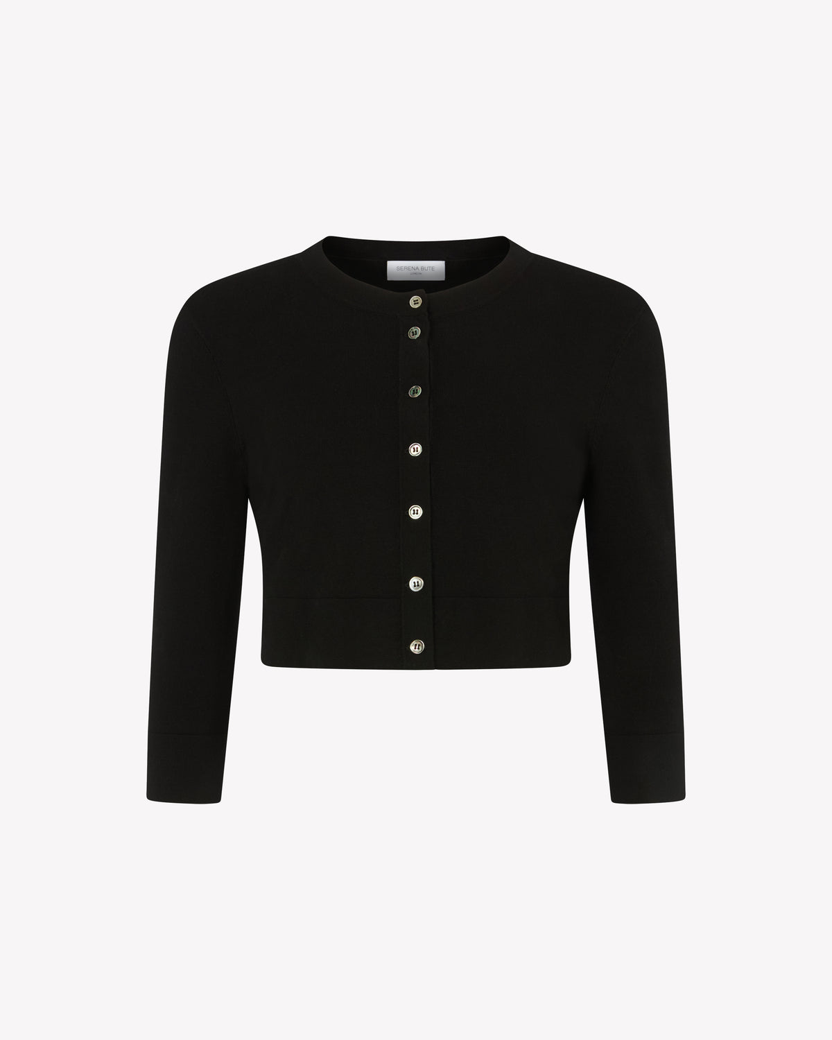 Fitted Cropped Cardigan - Black