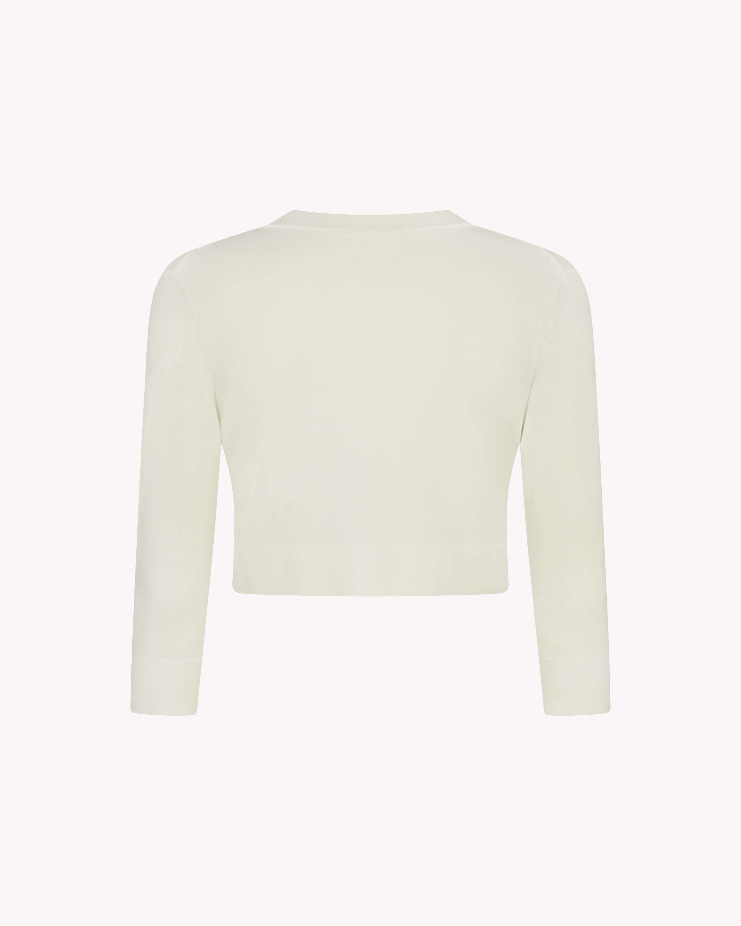 Fitted Cropped Cardigan - Cream