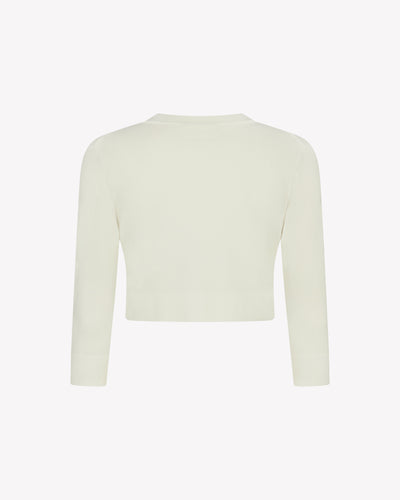 Fitted Cropped Cardigan - Cream SERENA BUTE
