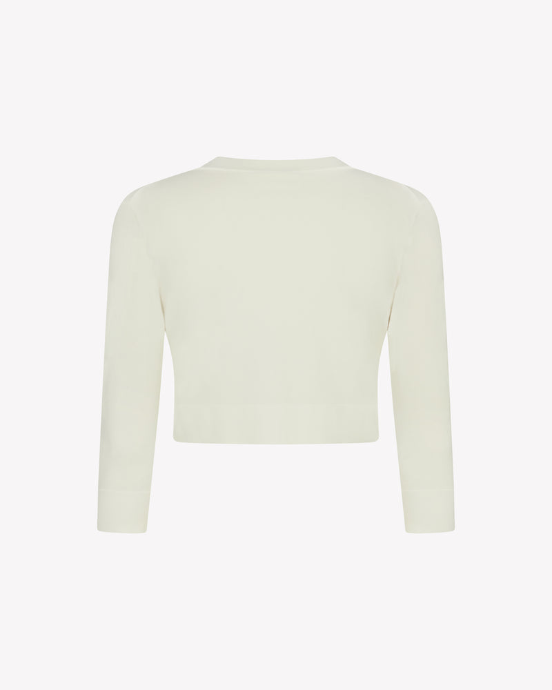 Fitted Cropped Cardigan - Cream SERENA BUTE