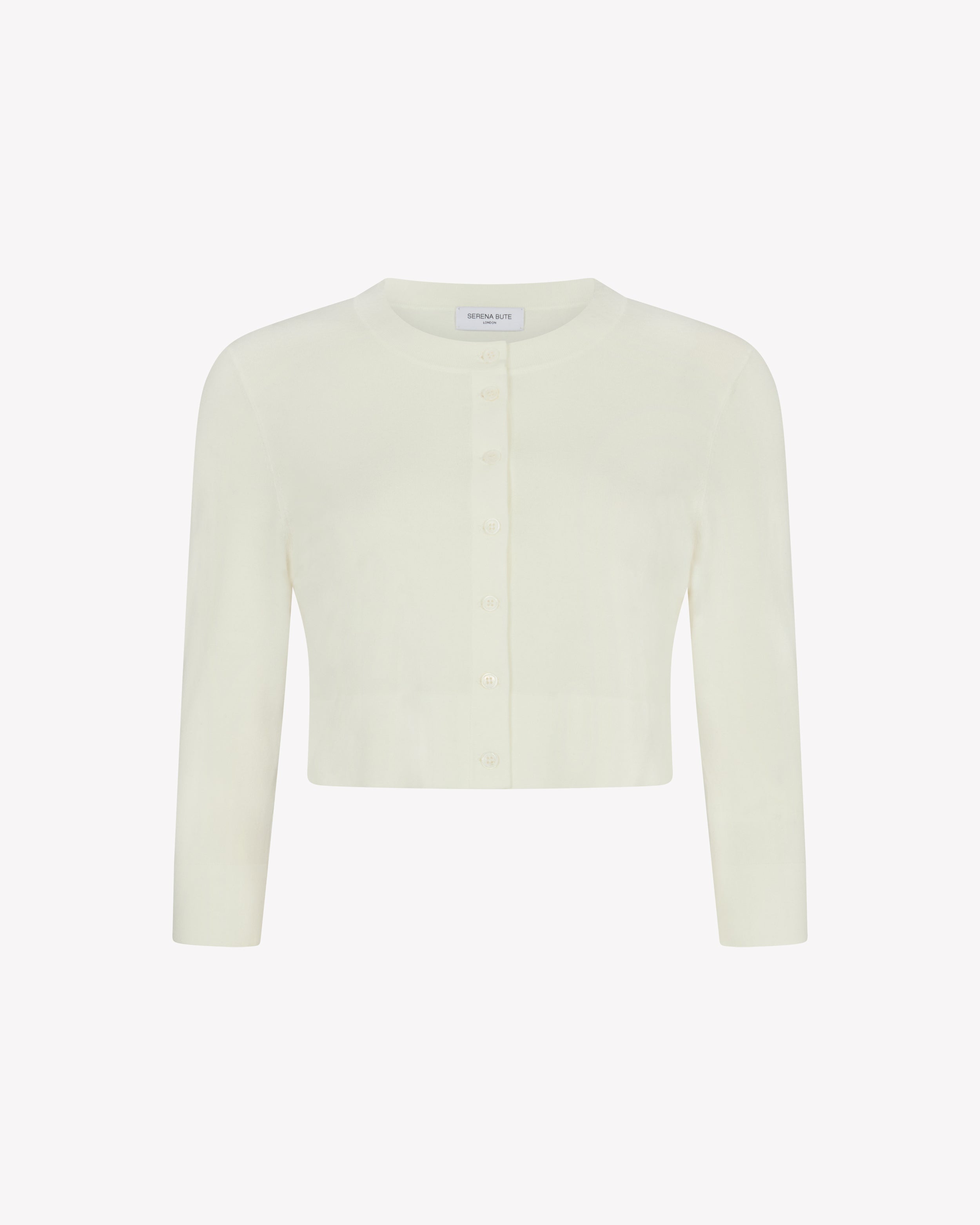Fitted Cropped Cardigan - Cream