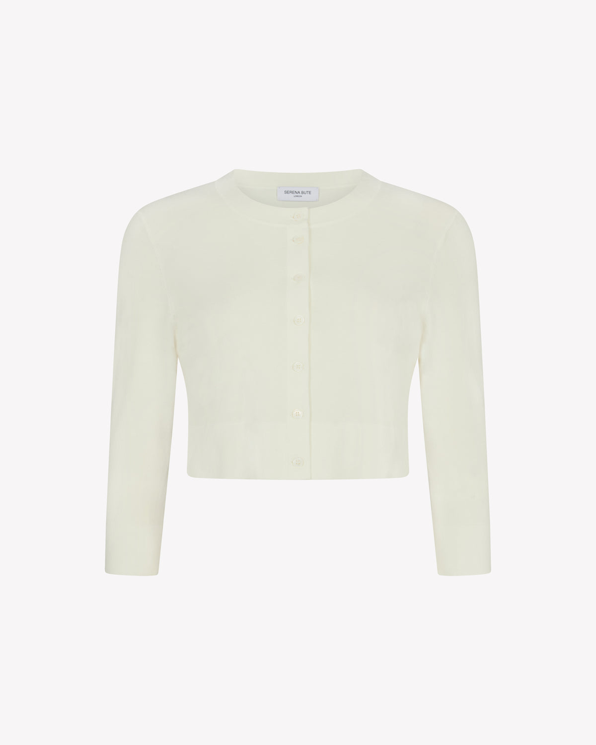 Fitted Cropped Cardigan - Cream